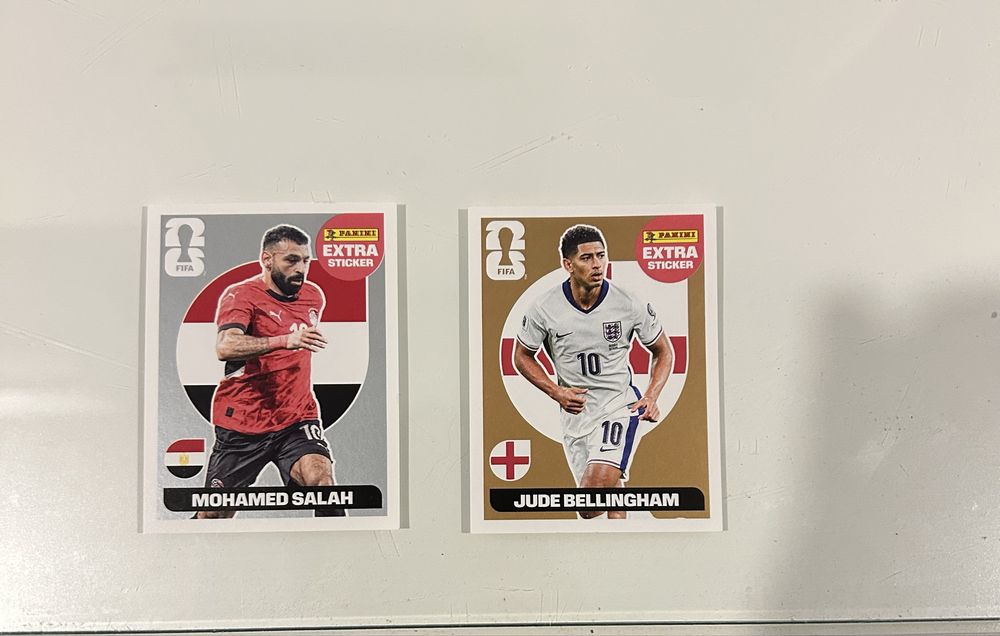 PANINI Mundial 2026 EXTRA RAROS Salah Silver + Bellingham Bronze