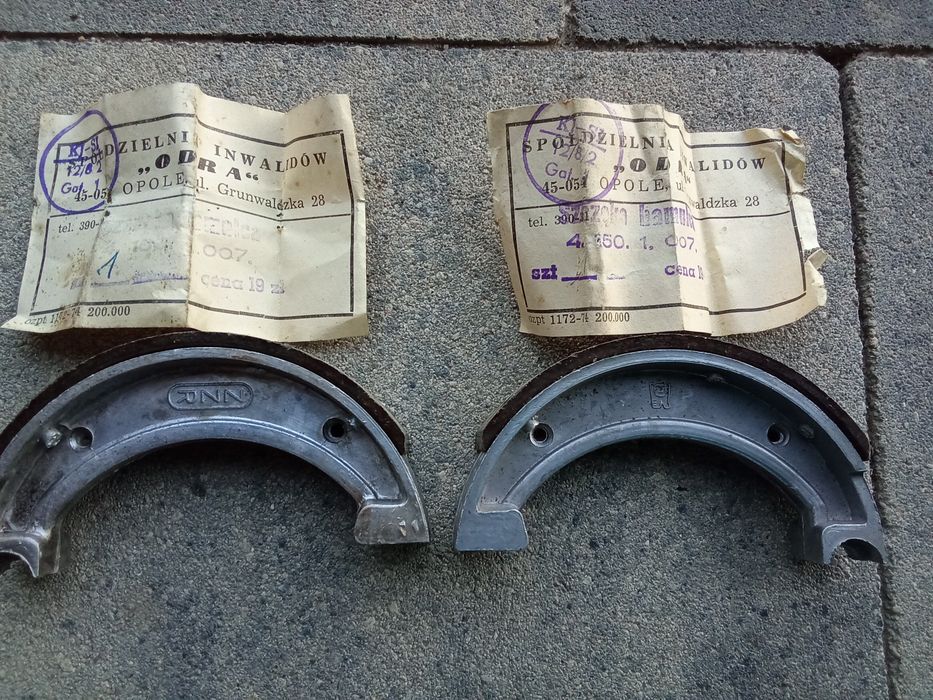 Szczęki hamulcowe ZZR ROMET KomarPRL Nowe z MetkąNOS Kpl.Odra Chojnice