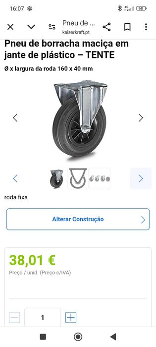 Rodízios (rodas) 160x40