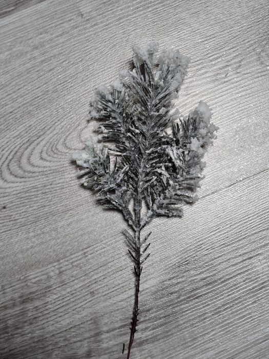 Gałązka świerkowa sosnowa ośnieżona sztuczna pe