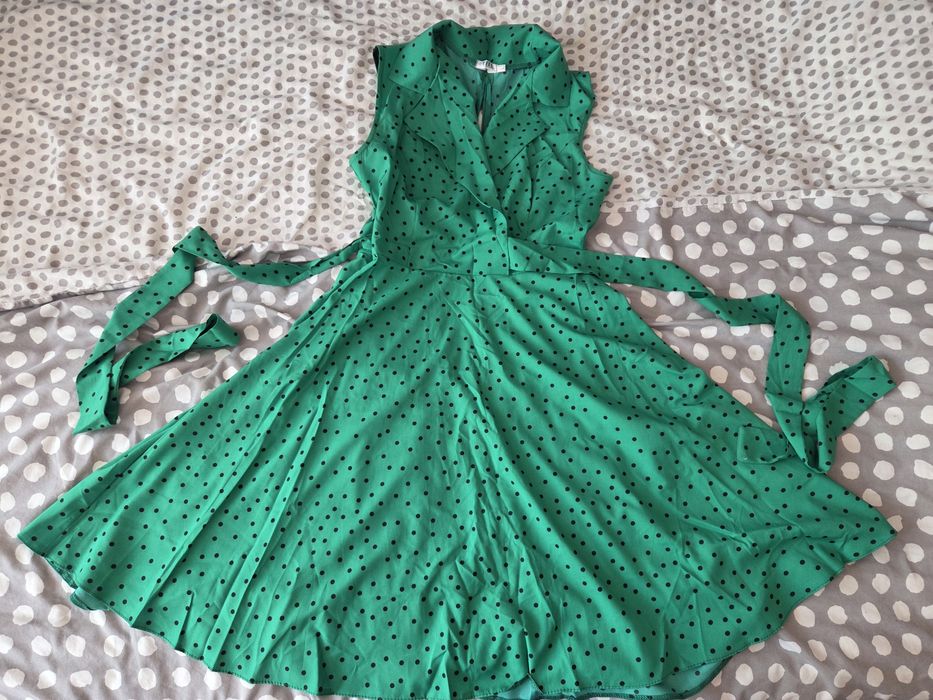 Плятье сарафан зелёное летнее