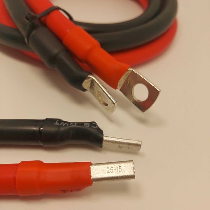 Комплект кабелей для подключения АКБ к инвертору с кольцевыми клемами