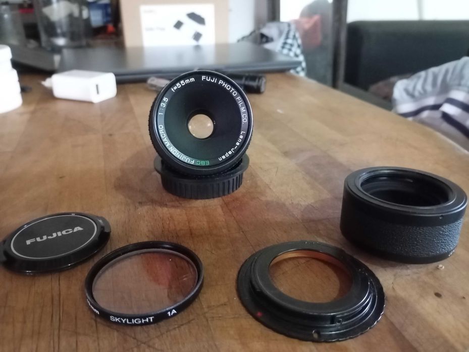 Fujinon EBC 55Mm F3,5 Macro com 1:1 extensao + Canon EF adaptador