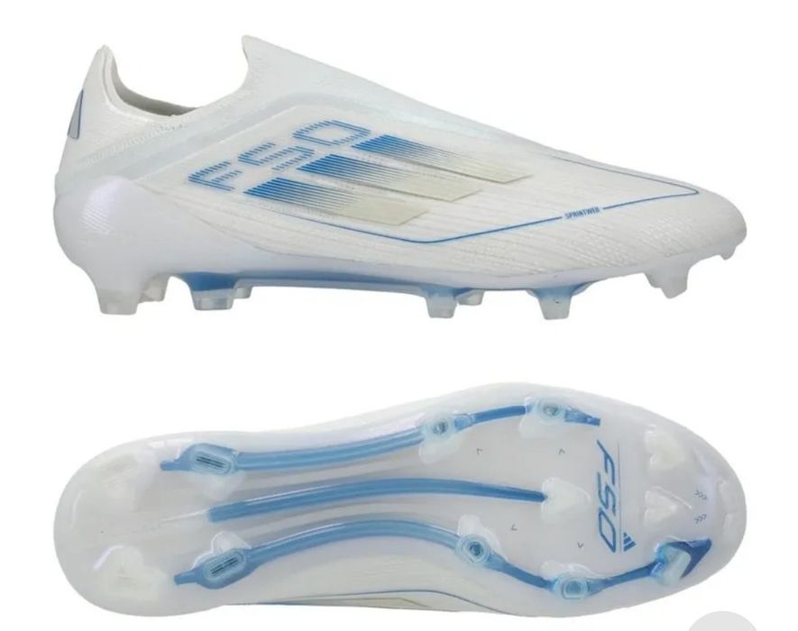 adidas F50 Elite Laceless FG Polar Victory - Footwear White/Silver