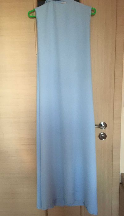Sukienka ciążowa letnia długa maxi błękitna zapinana wiązana S M