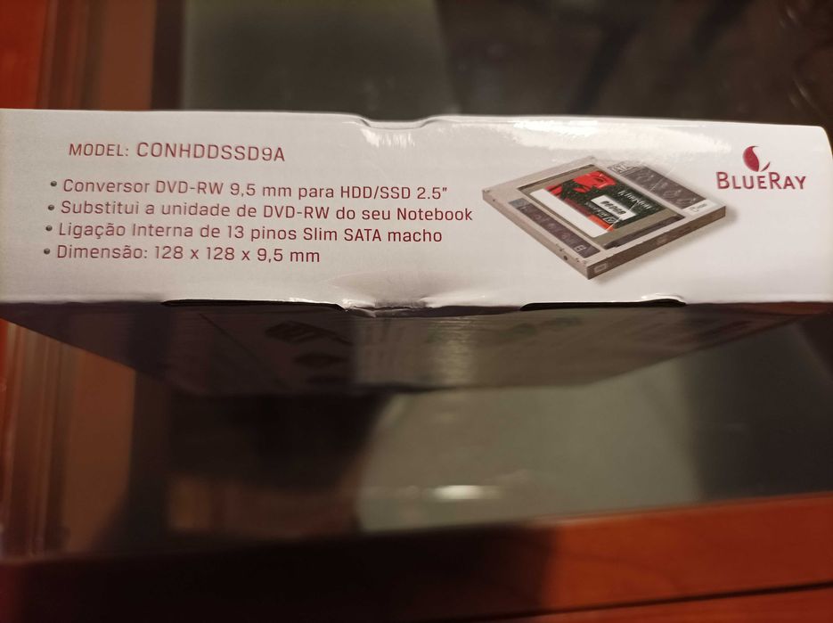 Conversor DVD-RW para HDD/SSD 2.5" SATA Novo! Embalado!