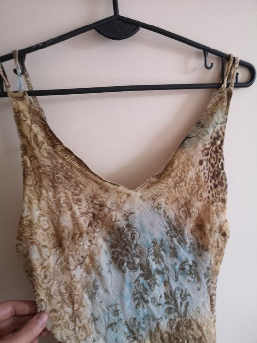 Sukienka boho elastyczna zwiewna h 38 M 36 oversize panterka