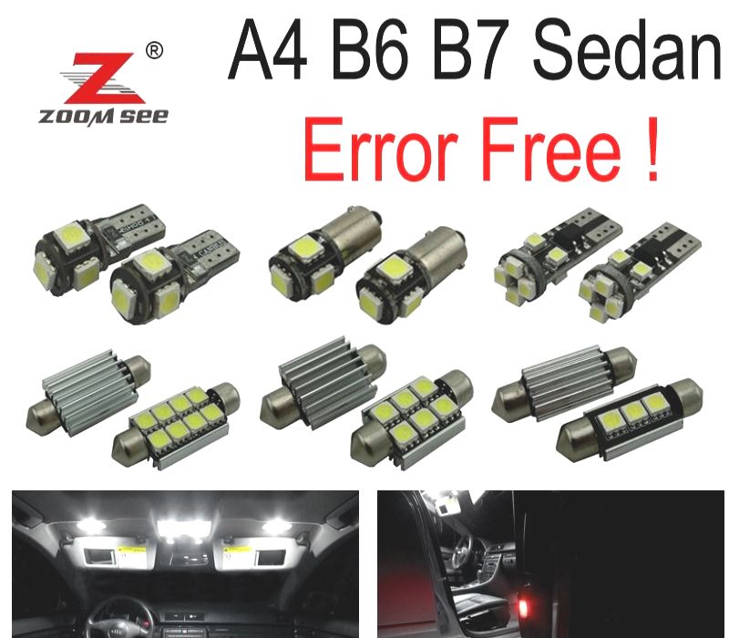 KIT COMPLETO DE 22 LÂMPADAS LED INTERIOR AUDI A4 S4 RS4 B6 B7 SEDAN SãLO 2002-2008