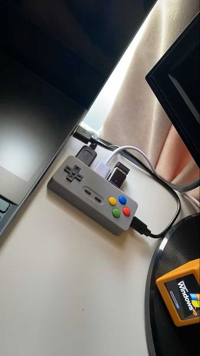 NOVO - AITALK Hub USB RetroGaming - 4 Portas - 2 USB-A + 2 USB-C