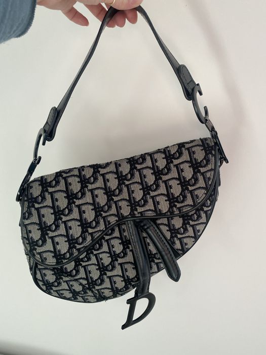 Сумка на плече в руку Dior Saddle чорна