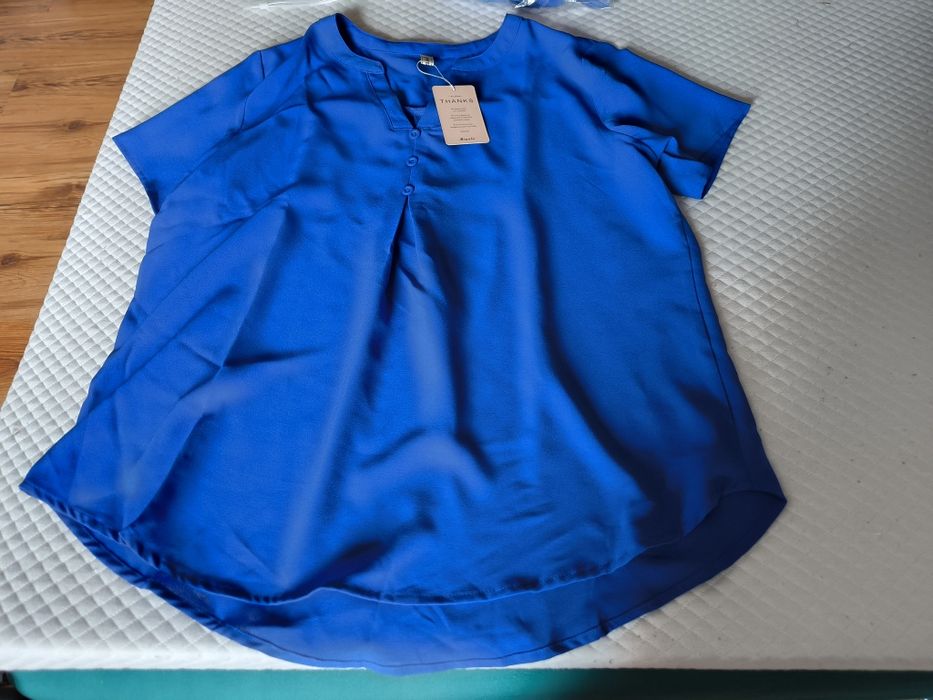 Moyabo bluzka damska XL niebieska krótki rękaw office