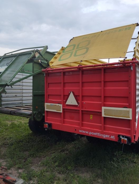 Przyczepa samozbierająca Pottinger Europrofi 5000. Krone R/54 GL