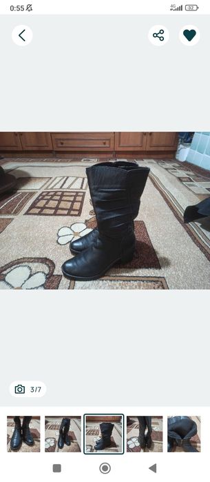 Осінні чоботи шкіряні 36р