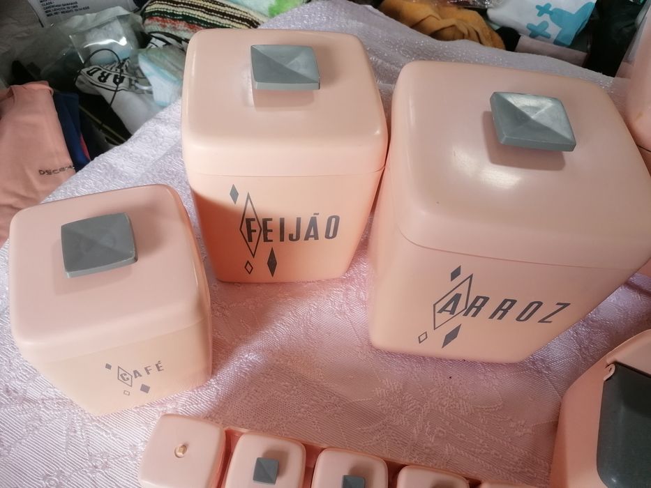 Conjunto vintage de caixas cozinha