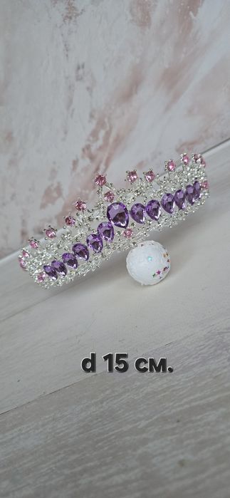 Корона діадема, обруч принцессы с камнями, прикраса на голову, тіара.