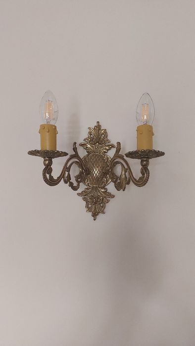 Żyrandol mosiężny, mosiądz,  kinkiet mosiężny