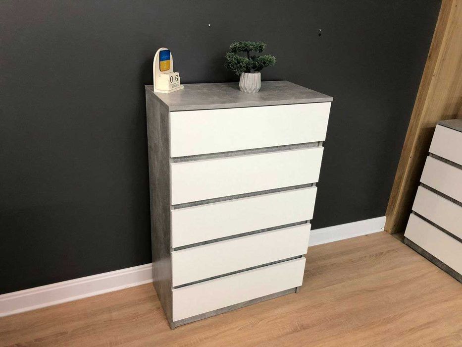 Комод "Софі" Білий на п'ять шухляд без ручок.Тумба для речей в спальню