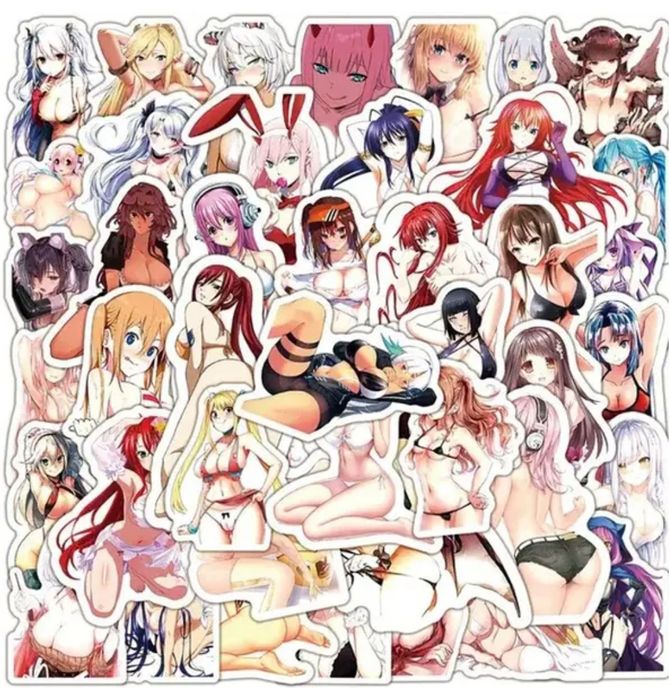 Стикеры водонепроницаемые наклейки аниме хентай набор тянки
