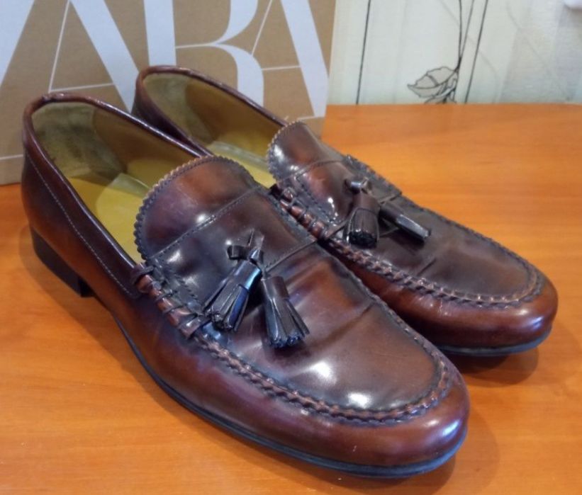 Продам мужские кожаные оригинальн туфли лоферы Zara man . Испания