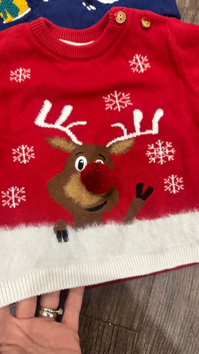 Свитшот свитер новогоднее котон next  мальчика 74 см 6-9 месяцев
