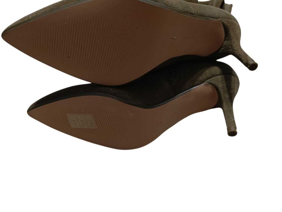 Стильні чоботи до коліна натуральна замша