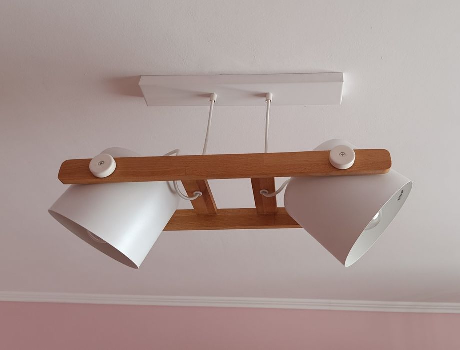 Стельова люстра Light set Konvalia CRL120/2хЕ27 білий/дерево