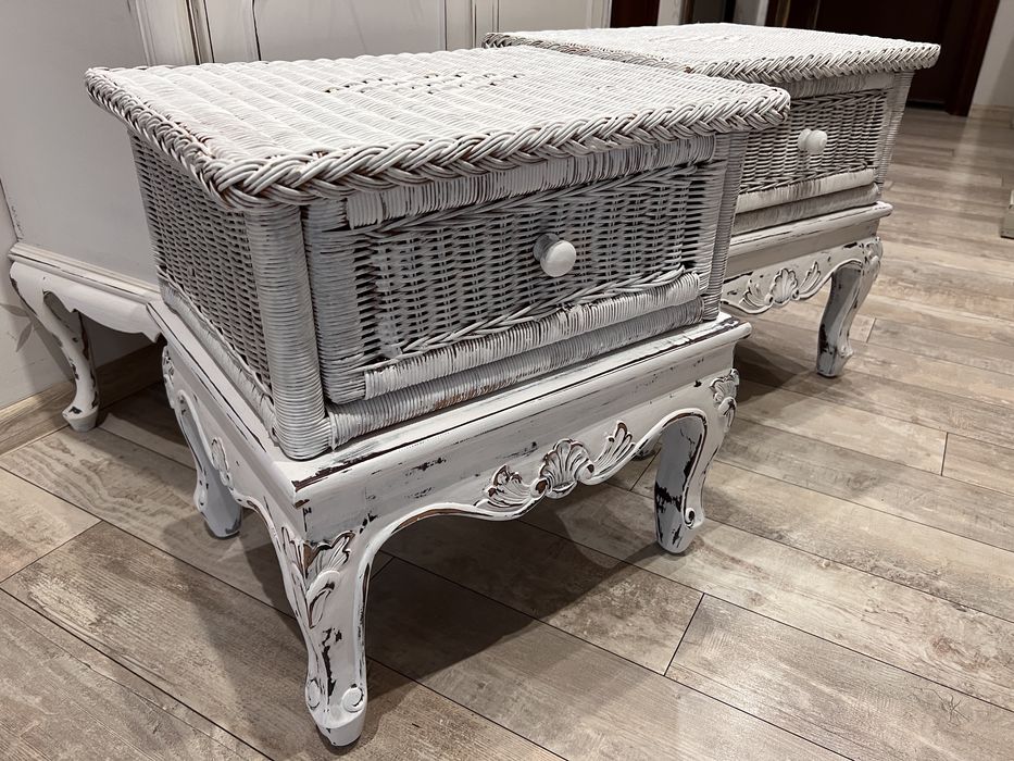 Ludwikowskie komody szafki z ratanem