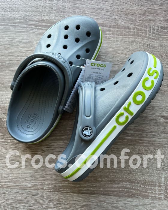 Крокси сірі баябенд чоловічі і жіночі, crocs bayaband charcoal/green