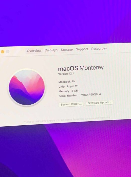 Macbook air 13' m1 Boas Condições! (Ecrã Rachado)