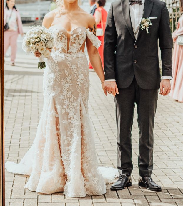Suknia ślubna 162 cm/ rozm. S - Agnieszka Światły