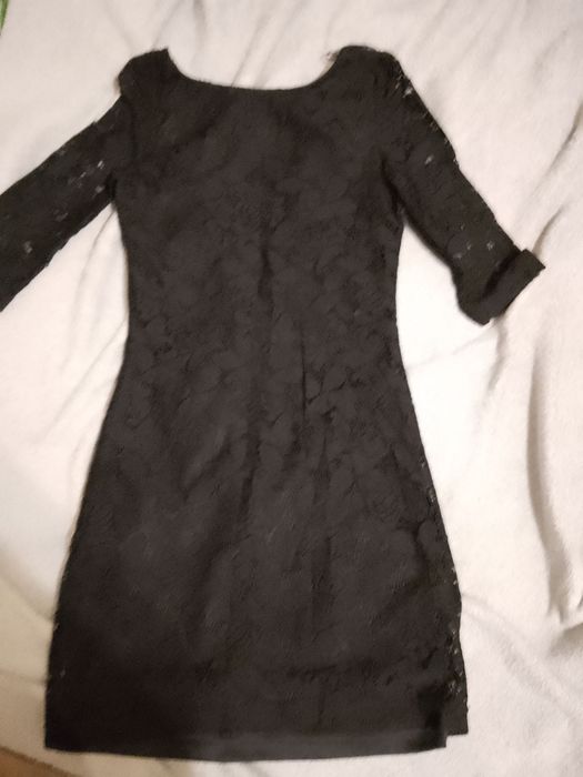 czarna ażurkowa sukienka S