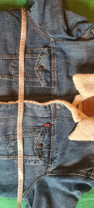 Kurtka jeans męska z futrem levis -L