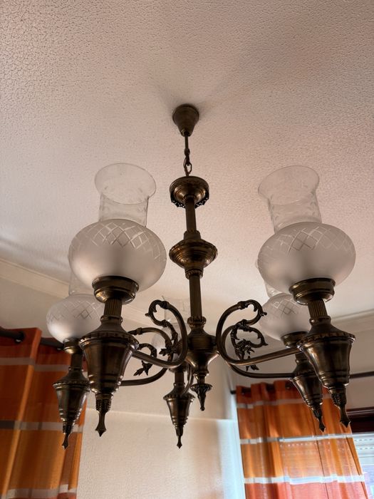 Candeeiro de Tecto em Latão