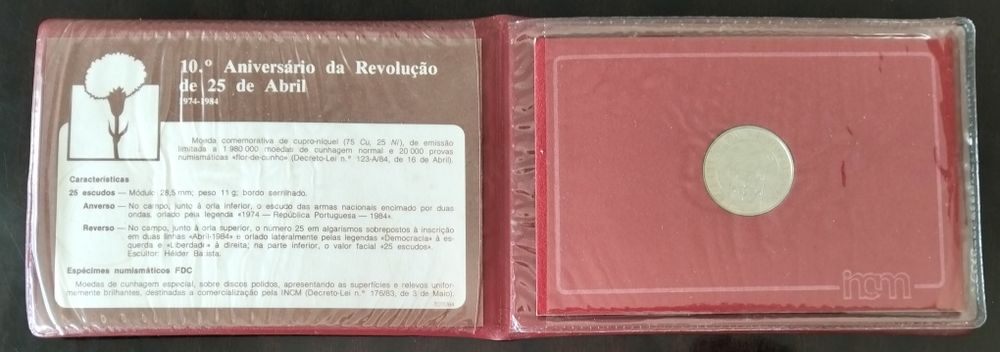 Carteira BNC Aniversário 25 Abril 1974 Estado Nova