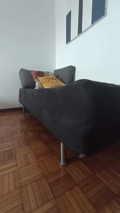 Sommier Cama Individual 90x200cm c/ Colchão + Capa Removível - Pés Metal - Ótimo Estado p/ Quarto ou Sala