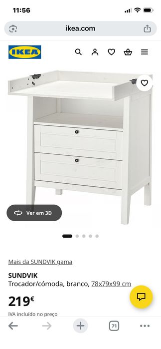 Trocador/cómoda/fraldário