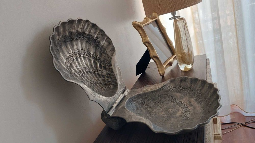 concha em estanho - antiguidade