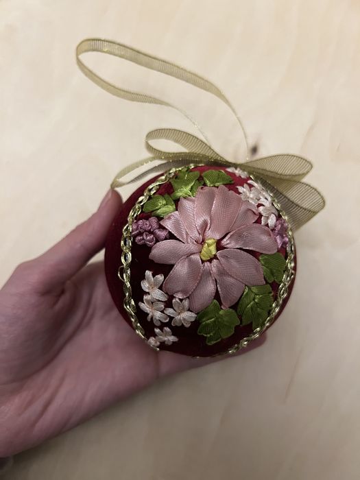 Бархатні новорічні ялинкові прикраси. Набір.