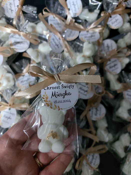 Mini misie sojowe /mydełka  podziekowanie chrzest roczek baby shower