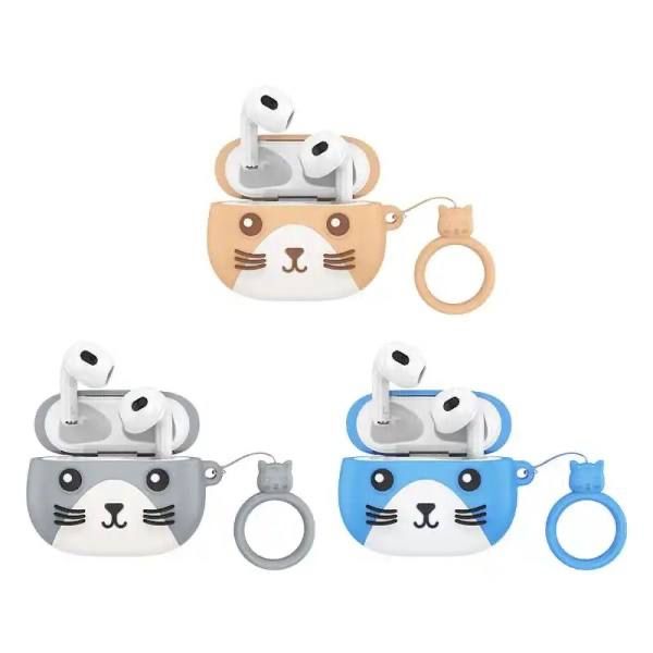 Детские беспроводные наушники Bluetooth HOCO Cat EW46 в кейсе, котики