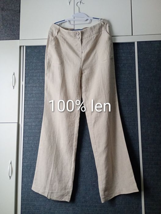 Luźne lniane spodnie