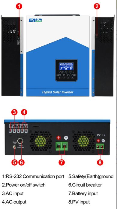 Гібридний інвертор EASUN 4KW 24V 4000W 4200W EASUN 4.2KW