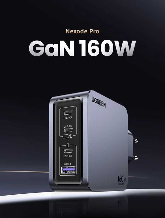Зарядний пристрій 160W UGREEN Nexode PRO X763 - GaN - PD3.1 - Блок Вт