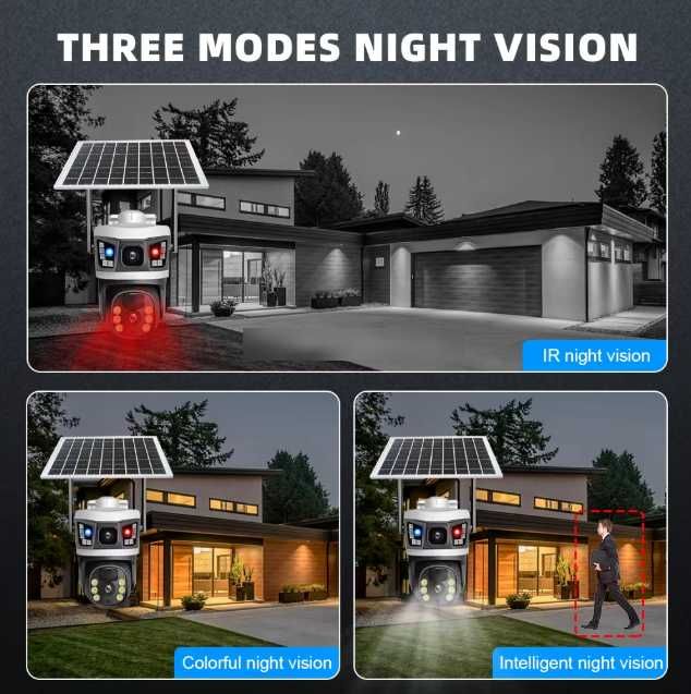 Камера IP Бездротова автономна 4джі сим картою та сонячною панеллю