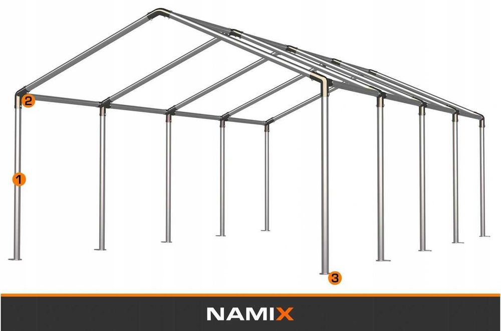 Namiot BASIC 5x8 magazynowy handlowy garaż PE 240g/m2