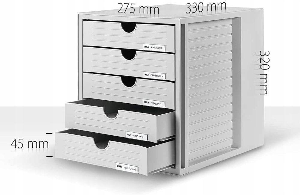 Organizer z szufladami na dokumenty Han 33 cm x 32 cm x 27 cm