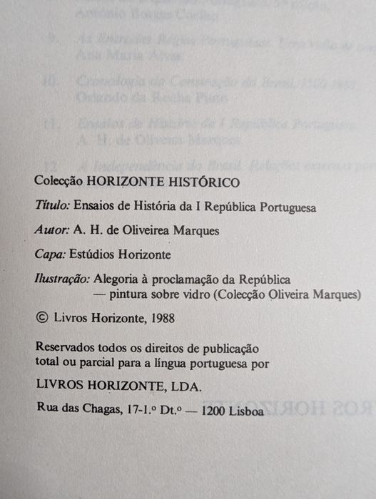 Ensaios de História da I República Portuguesa