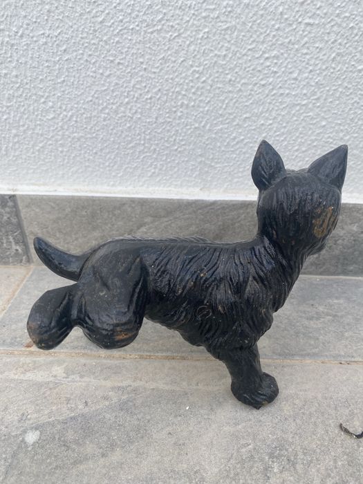 Batente Porta Scottie em ferro fundido antigo