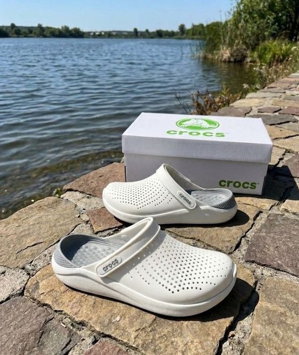 Чоловічі шльопанці Crocs lite ride/шльопанці сабо/білі чоловічі крокси