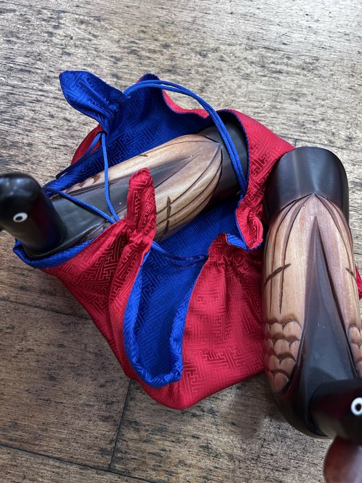 Conjunto patos madeira koreanos casamento - NOVO